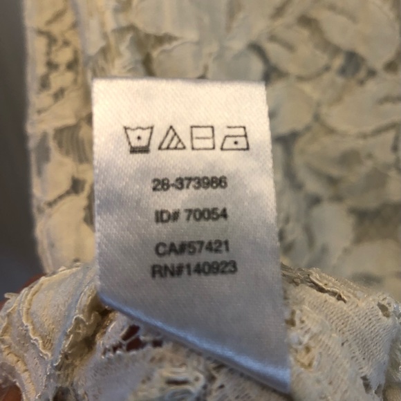 LOFT Cream Lace Floral Short Sleeve Top - Picture 13 of 16